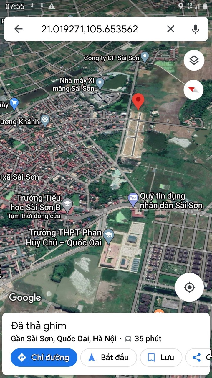 Bán đất khu đấu giá Sài Sơn, Quốc Oai 100m, giá 16tr/m2