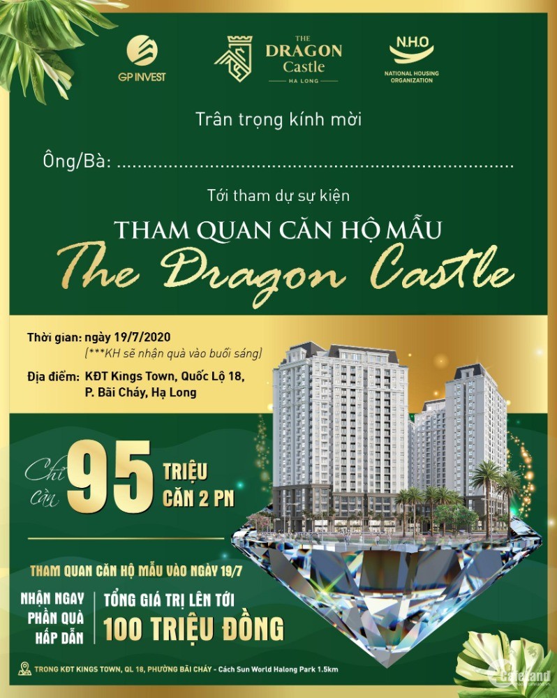 Mua ngay căn hộ CC Dragon Castle với mức giá từ chủ đầu tư chỉ từ 870 triệu