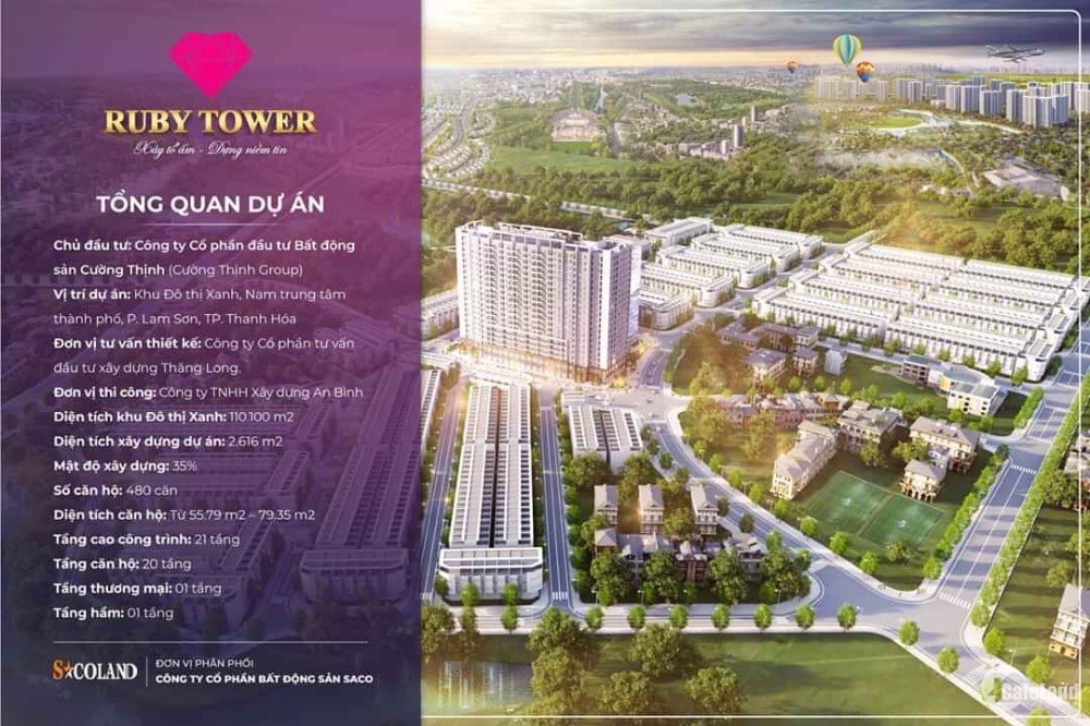 Dự án duy nhất ở Tp Thanh Hoá - Chung cư đạt chuẩn 3 sao Ruby Tower