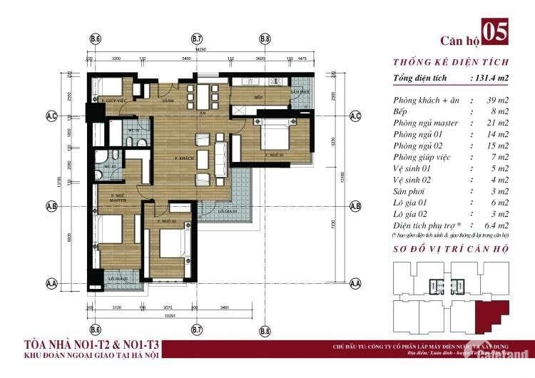 Chính chủ bán căn góc 2505 3PN 130m2 tòa N01 - T3 Ngoại Giao Đoàn