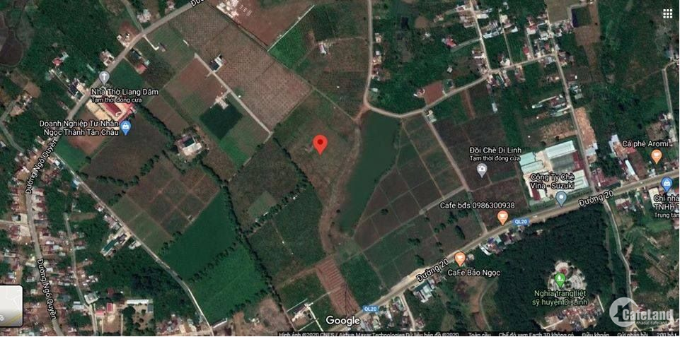 Cần bán lô đất 180m2 9x20m đường QL 20 thị trấn Di Linh thổ cư 540tr