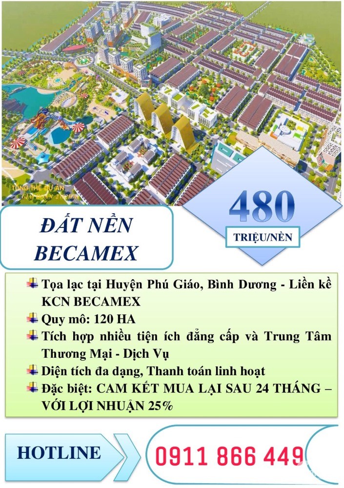 Đất nền Phú Giáo Giá chỉ 6 triệu/m2 Cam kết Đúng Giá tại BECAMEX