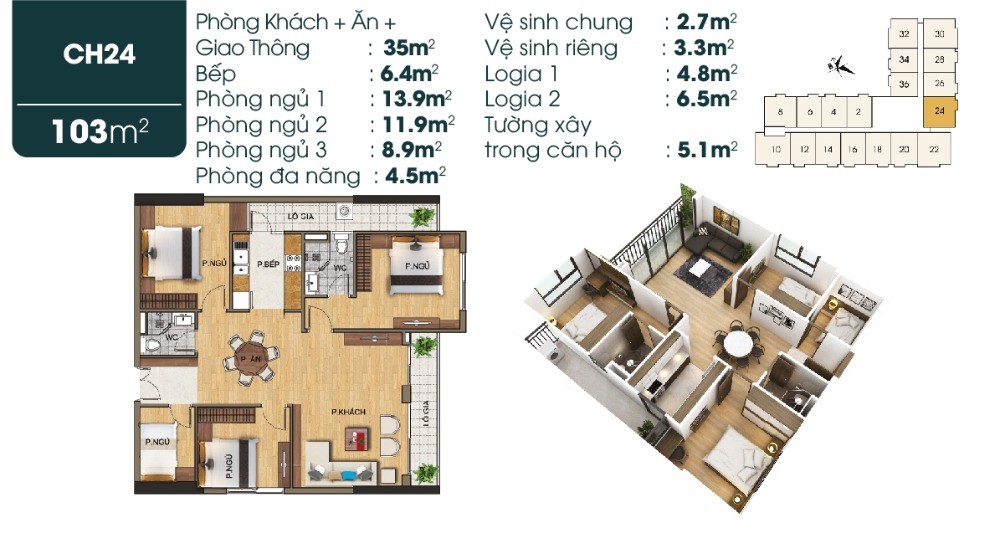 Bán chung cư căn góc 3 ngủ giá chỉ 2,5 tỷ, vị trí mặt đường Sài Đồng