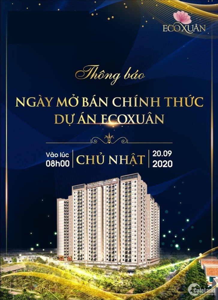 Thư mời tham gia mở bán căn hộ Eco Xuân Lái Thiêu, Tp. Thuận An – 26 triệu/m2