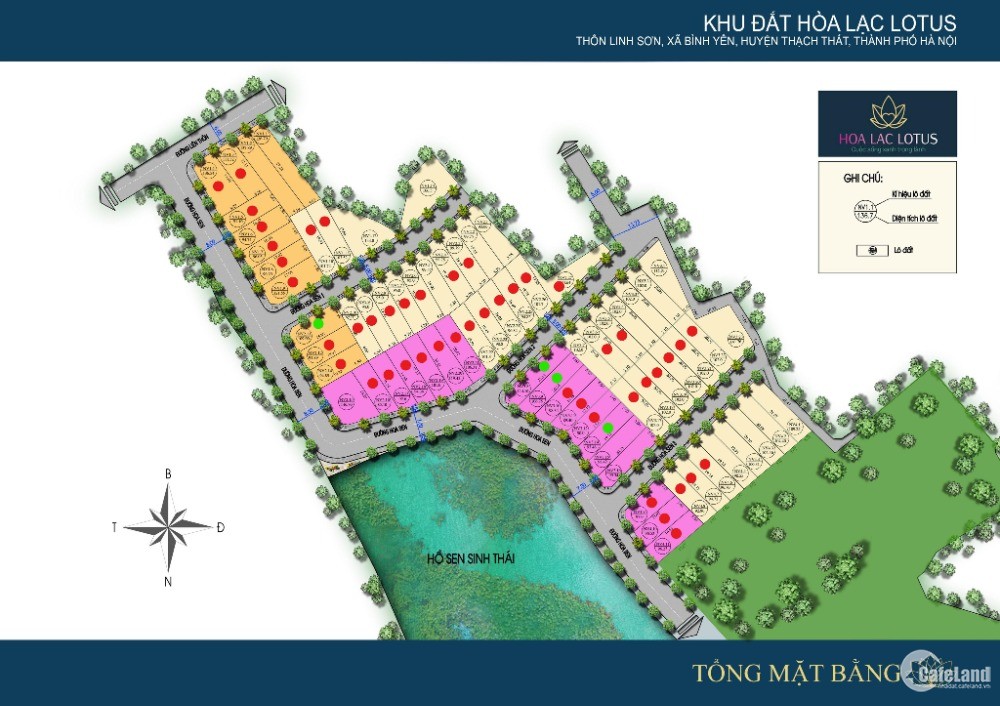 bán đất nền tái định cư hoà lạc lotus cạnh hò sen 3,5ha