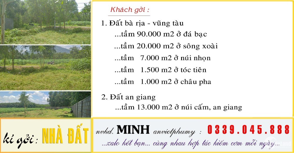 Bán Đất diện tích lớn tóc tiên sông xoài đá bạc châu pha bà rịa