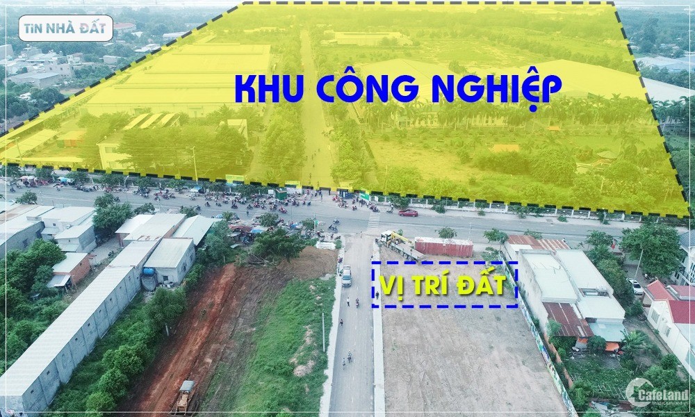 Bán Đất Xây Nhà Trọ ( 10x53 ) - Năm trong KCN Đối diện cổng KCN 450 Ha. LH