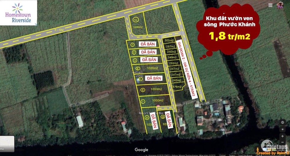 Đất vườn Phước Khánh, khu dân cư,đường oto, giá từ 1.2 tỷ 1000 m2
