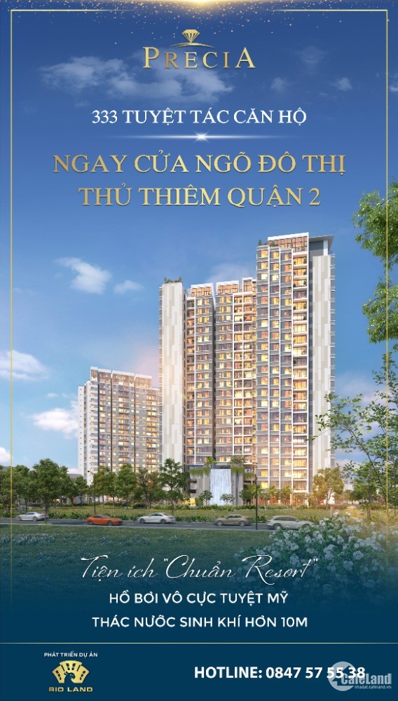 Sở hữu căn hộ 3 PN tại Precia Nguyễn Thị Định Quận 2 chỉ cần thanh toán 1.6 tỷ