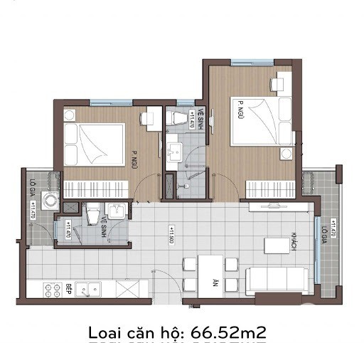 Bán căn hộ đang nhận nhà, Conic Riverside – Quận 8. 66m2, 2PN, 2WC. Giá rẻ