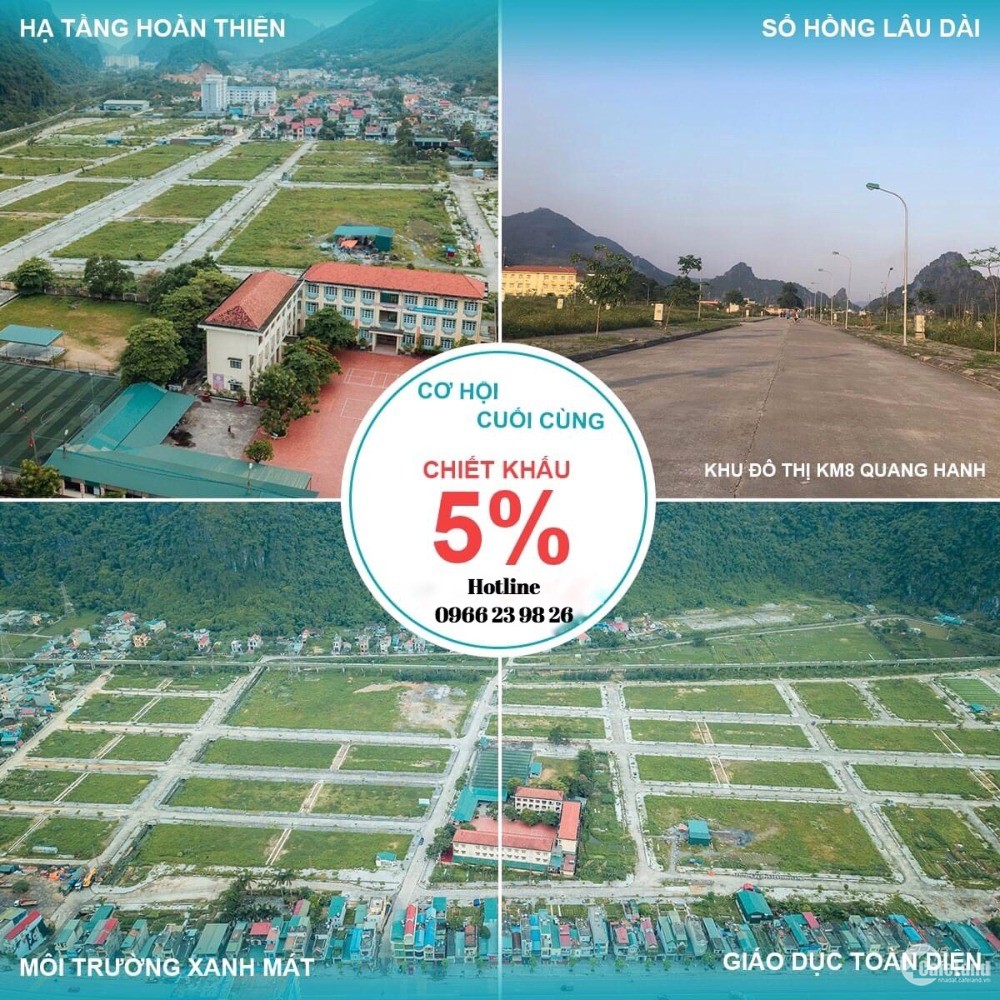 Bán đất sân vườn biệt thự Km8 Quang Hanh. Giá ưu đãi từ chủ đầu tư chỉ từ 6 triệ