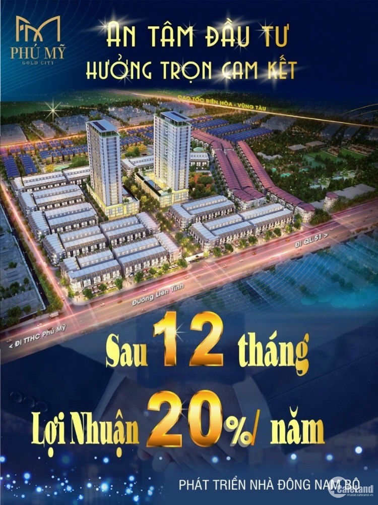 Đầu Tư Phý Mỹ - Lợi Nhuận Tiền Tỷ, Chỉ 22tr/tháng Sở Hữu Ngay Đất Nền Phú Mỹ Gol