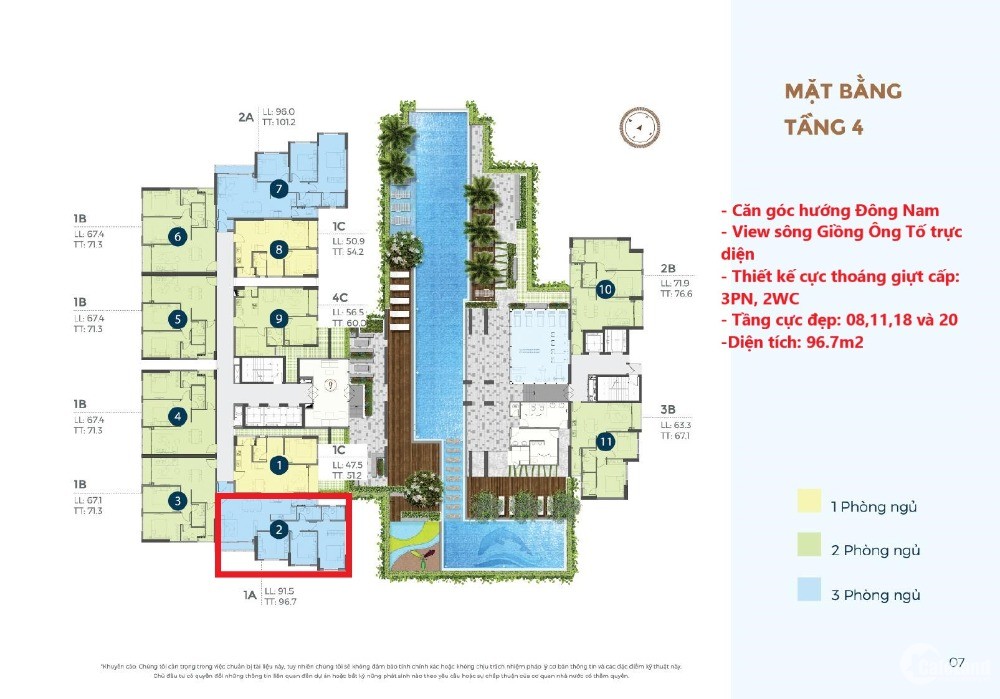 Căn 3PN Precia, view trực diện sông, trực tiếp CĐT, giá 5 tỷ 1