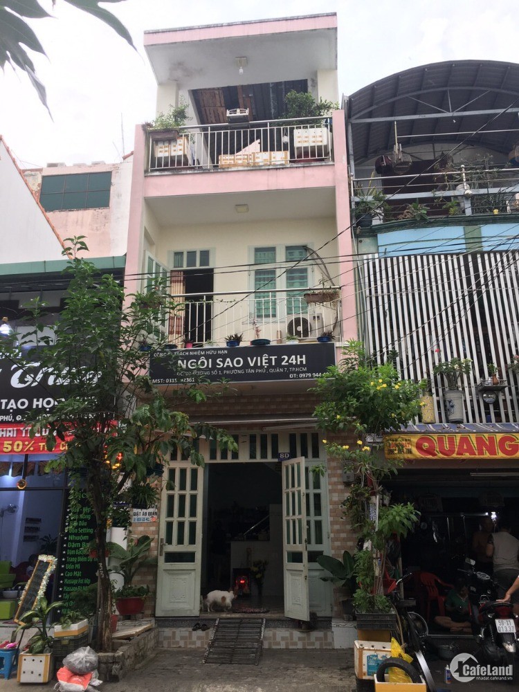 Bán nhà mặt tiền 1 trệt, 2 lầu đường số 1, P Tân Phú, Quận 7