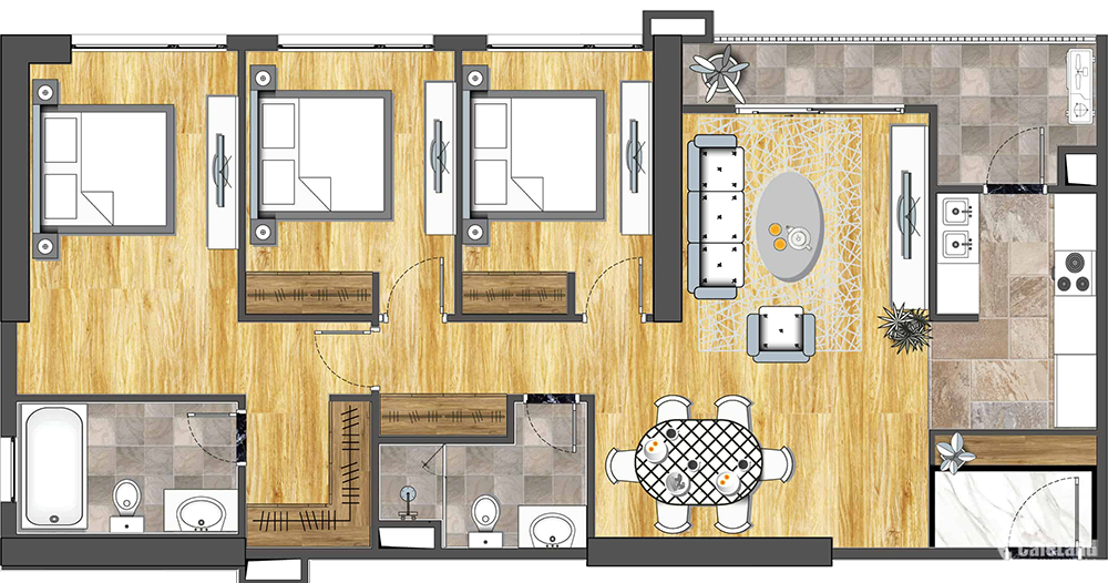 Chính chủ cần bán CH 3PN, 108m2 chung cư Cao cấp 6Th Element.