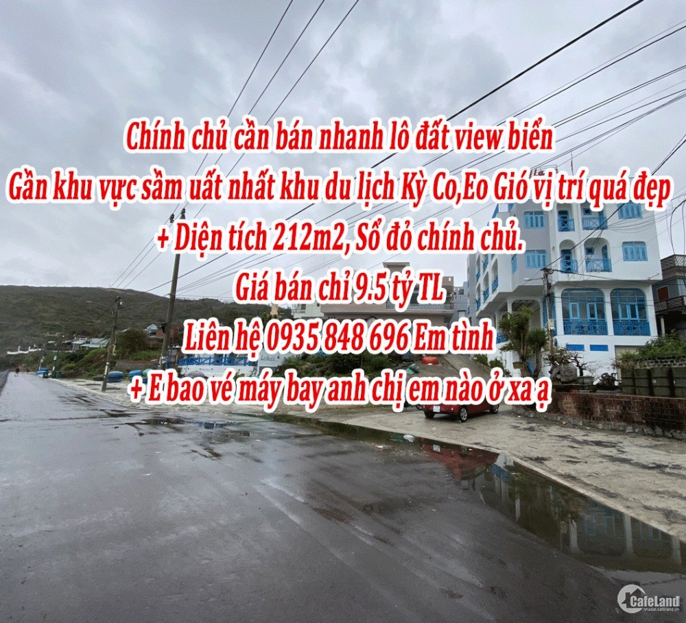 cần bán nhanh lô đất view biển, đất gần khu vực sầm uất nhất khu du lịch Kỳ Co