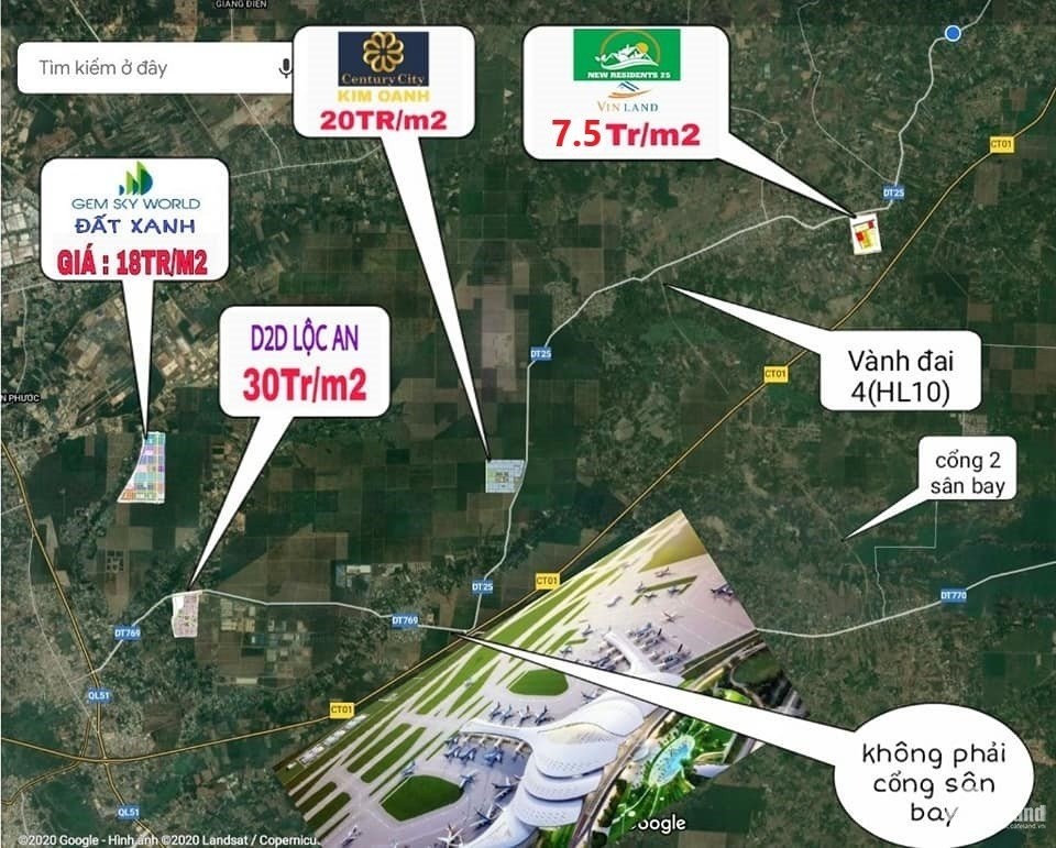 Mở bán dự án mới đất ở KCN Dầu Giây và sân bay Long Thành (giá F0)