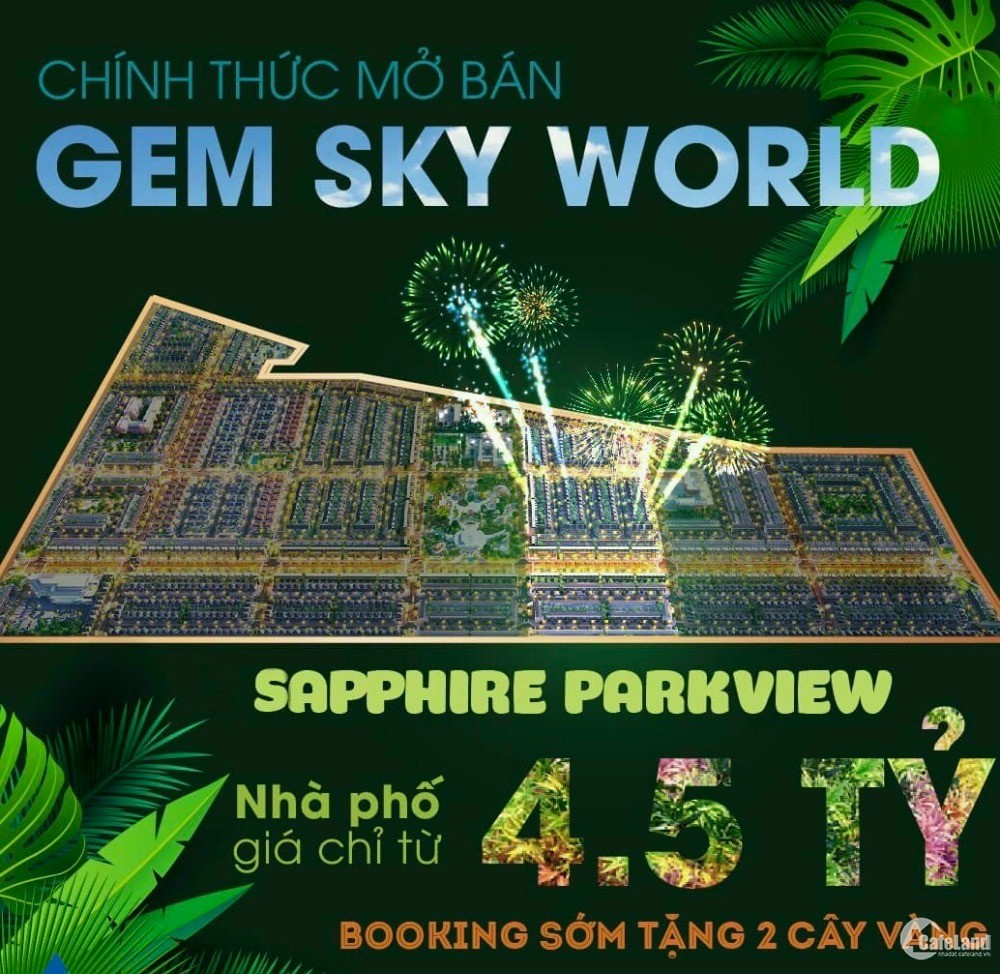 Gem Sky World mở bán phân khu Sapphira Park View - nhà phố TM sân bay Long Thành
