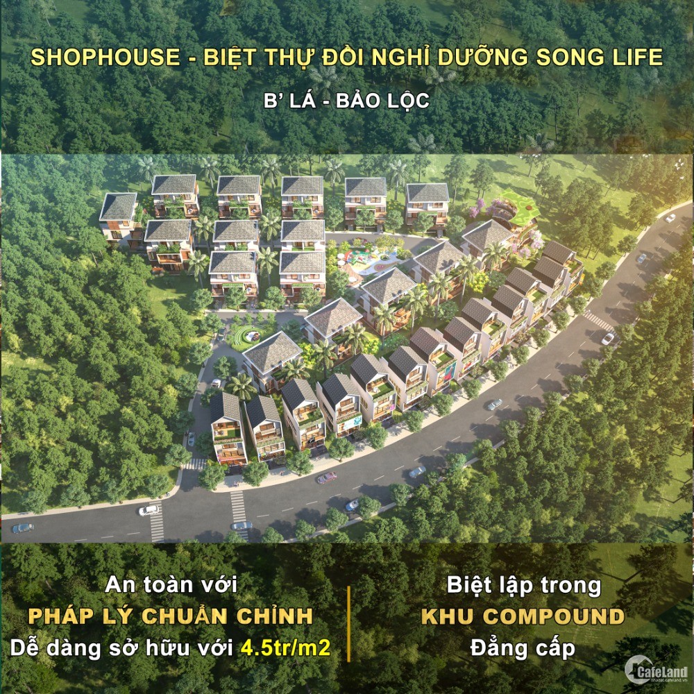 Nền ShopHouse - Biệt thự đồi nghỉ dưỡng Song Life Bảo Lộc