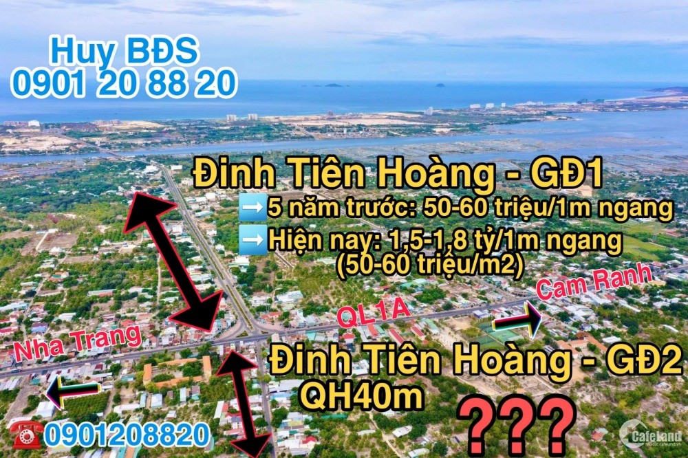 Bán đất trên trục đường ĐInh Tiên Hoàng QH40m, con đường huyết mạch của Cam Lâm