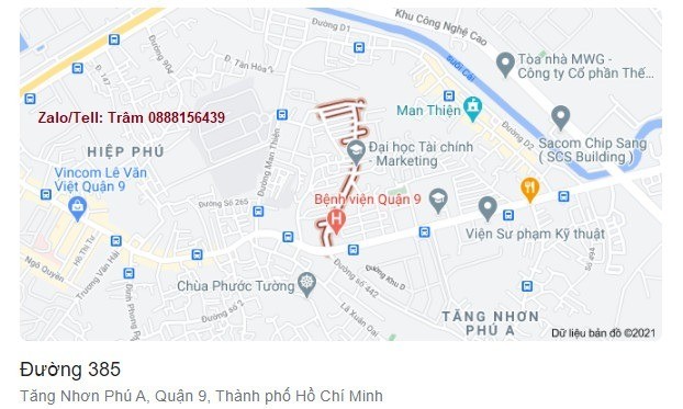 Bán mặt bằng kinh doanh nở hậu đường 385 phường Tăng Nhơn Phú A
