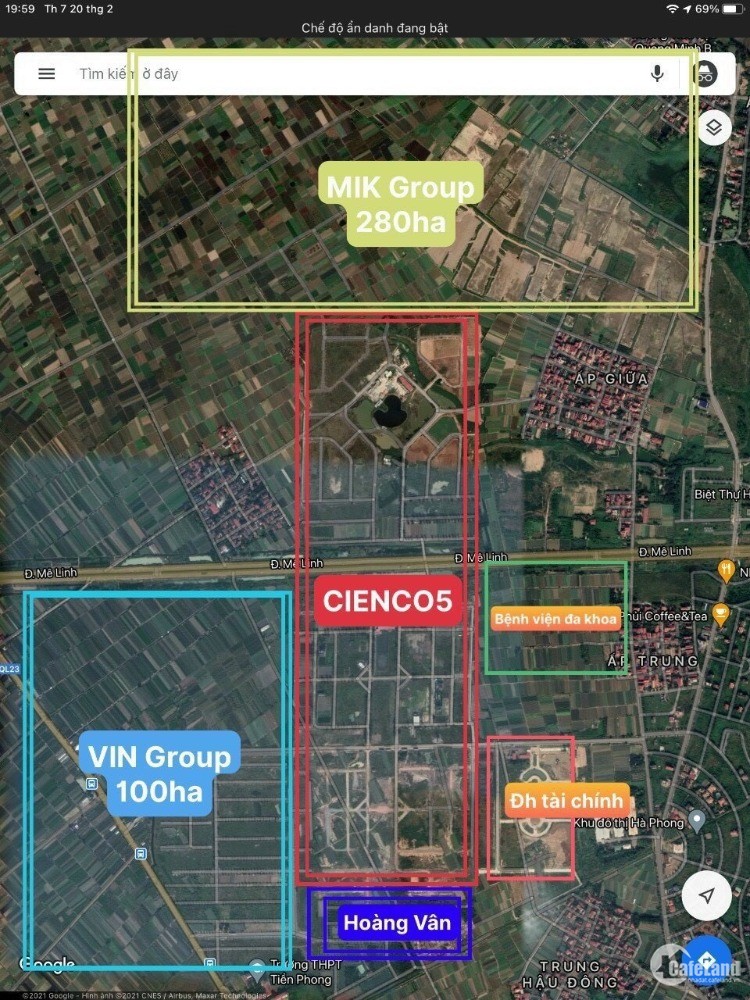 Đất Khu đô thị Cienco 5 Mê Linh 100m²(5x20)