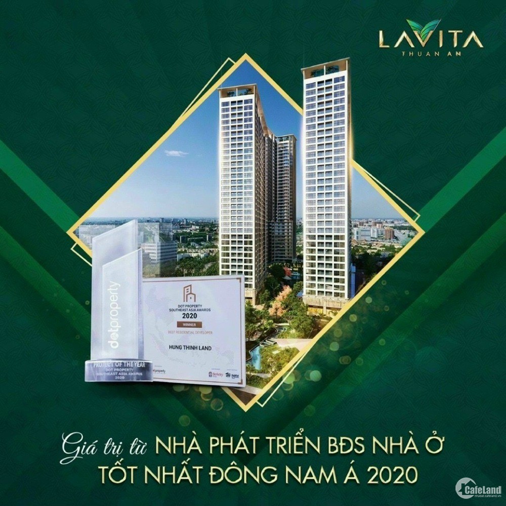 Suất nội bộ duy nhất dự án Lavita Thuận An,Bình Dương,thanh toán 2,5%/tháng.