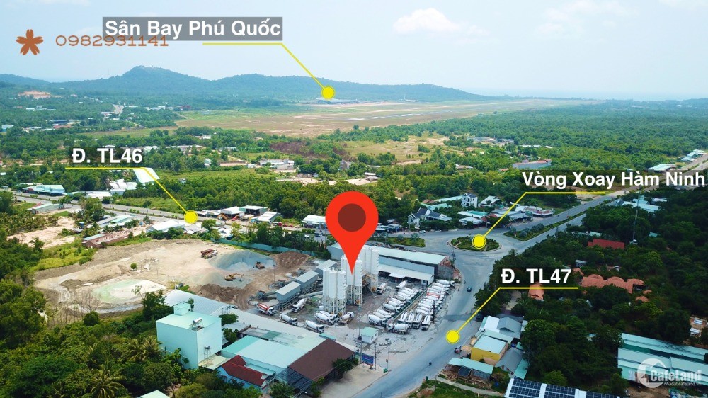 Bán mảnh đất 12307m mặt tiền 100m Hàm Ninh TP Phú Quốc view sân bay và sân golf.