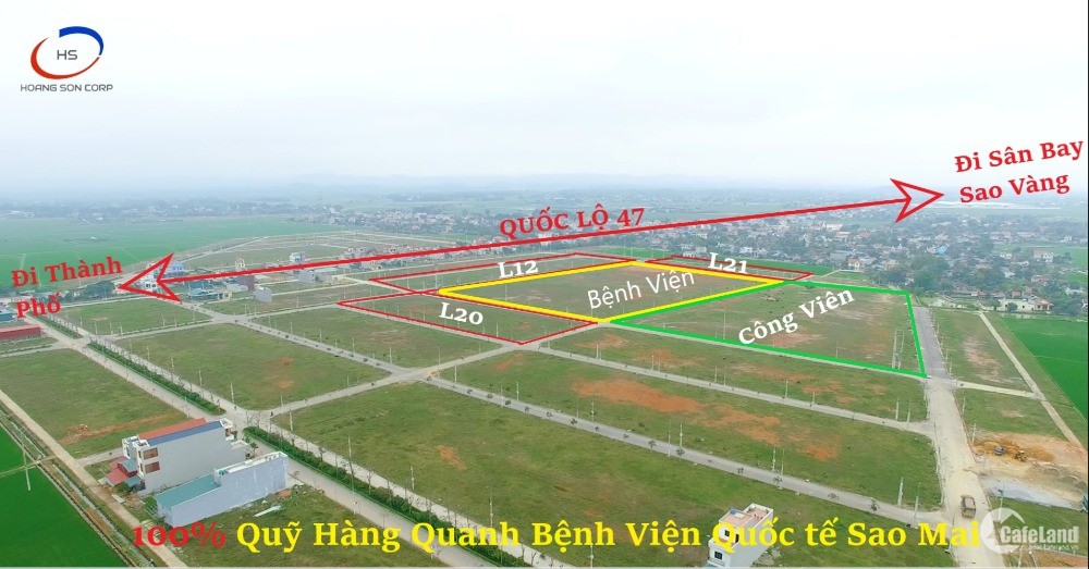 Dự án Khu đô thị Sao Mai nằm trong trục khu công Nghiệp phía Tây tỉnh Thanh Hoá