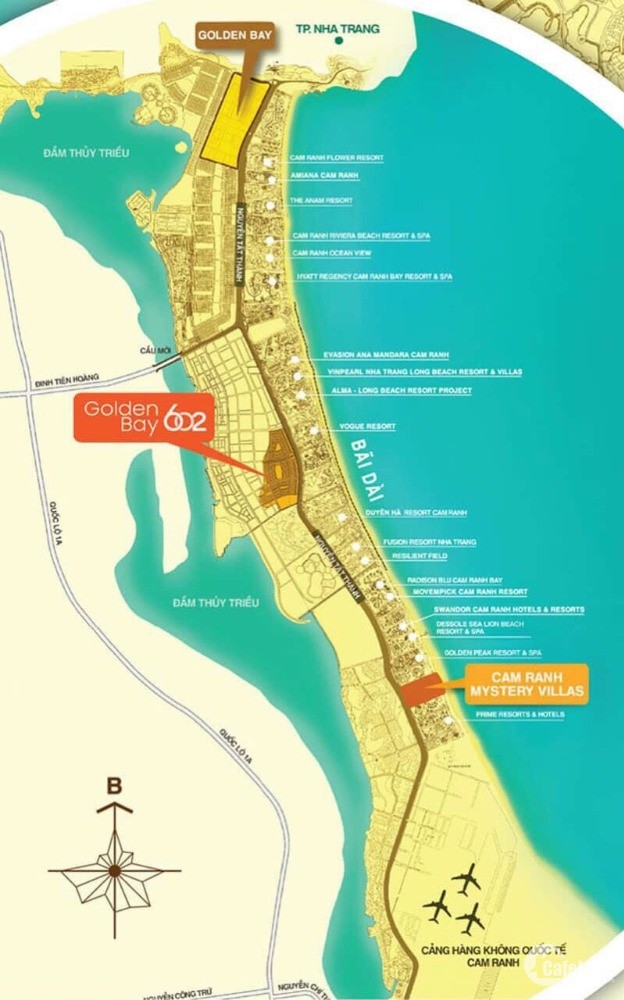 Đất nền ven biển bãi Dài Cam Ranh - Golden Bay 602, giá 16 Triệu/m2, Sh lâu dài