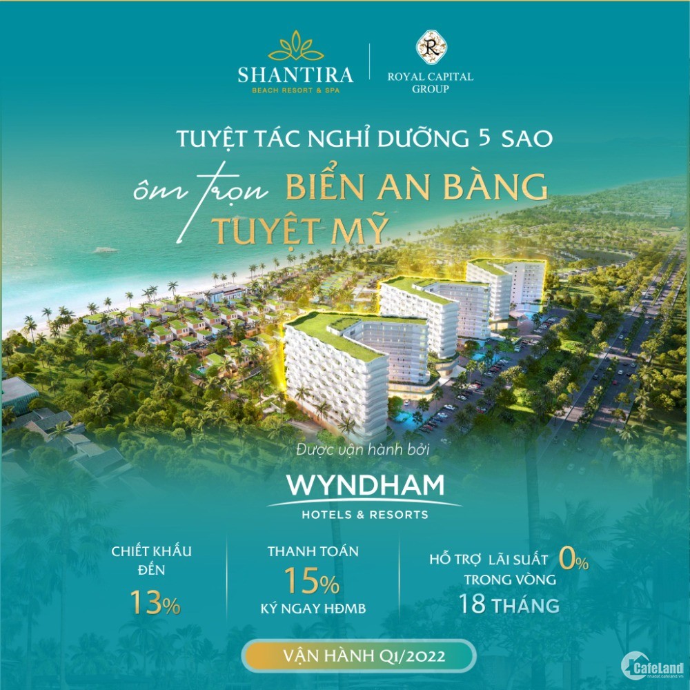Căn hộ Resort & Biệt thự Villas Shantira mặt biển An Bàng Hội An, giá 1,6 tỷ