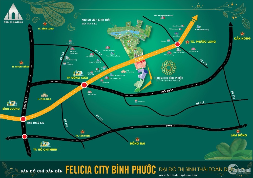 Đại đô thị sinh thái toàn diện đầu tiên tại Bình Phước giá 400tr/nền