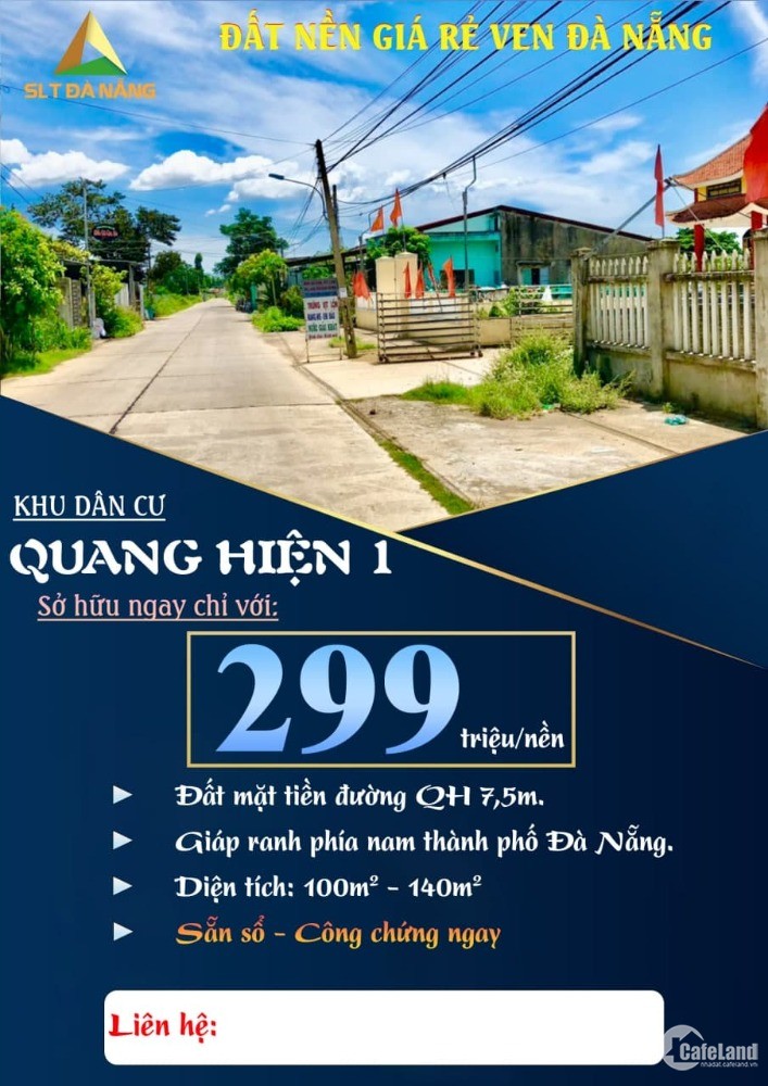 Chỉ 299 triệu đầu tư đất rẻ nam Đà Nẵng, sẵn sổ an toàn, sinh lời ổn định 40%/nă