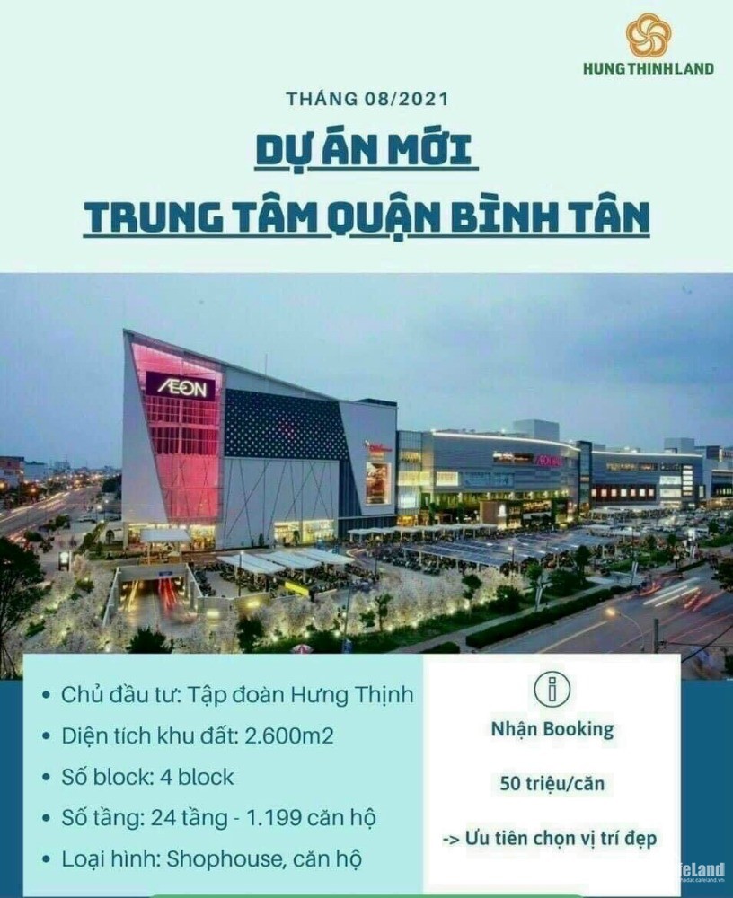 Dự án căn hộ Moonlight Center Point Bình Tân, CĐT Hưng Thịnh