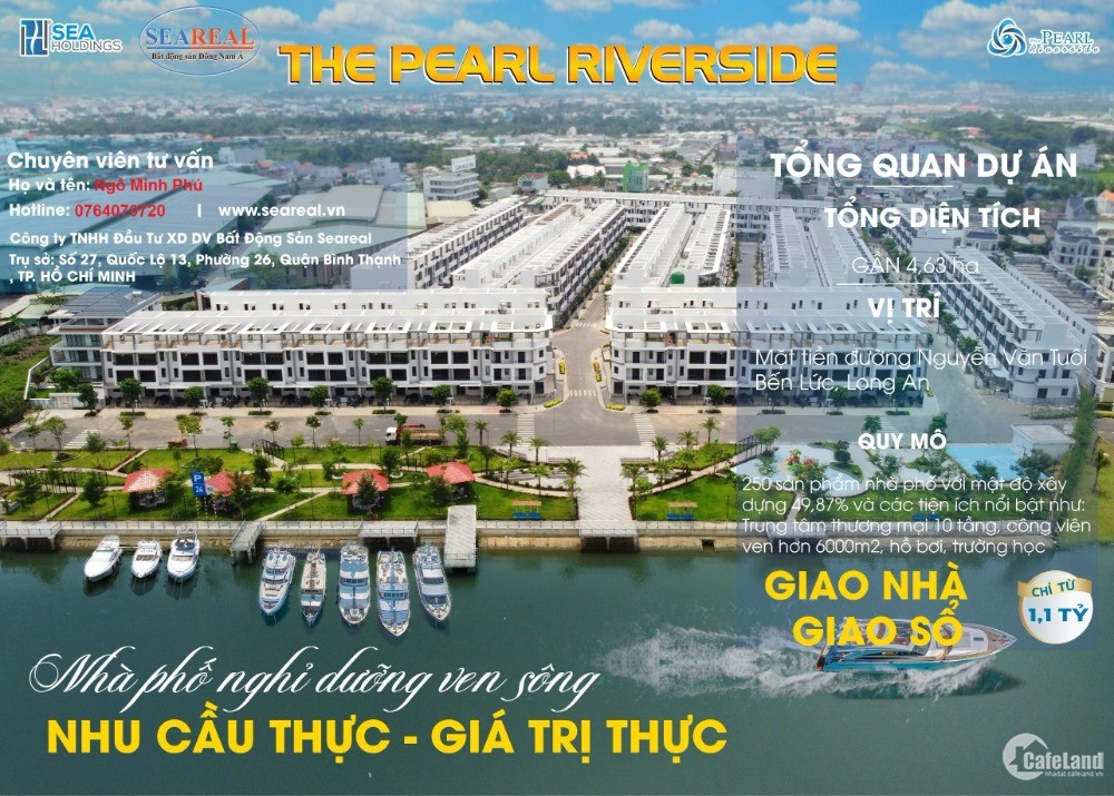 The Pearl Riverside - Nhà ven sông khu compound TT Bến Lức chỉ 1.54 tỷ