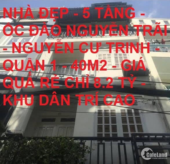 Bán nhà đẹp 5 tầng  Ốc Đào Nguyễn Trãi Quận 1 40m2 giá rẻ chỉ 8.2 tỷ