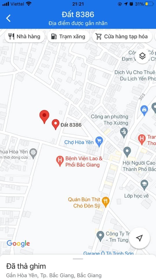 CHÍNH CHỦ - Cần bán nhanh lô đất 80m2- mt 5m tại TT tp Bắc Giang