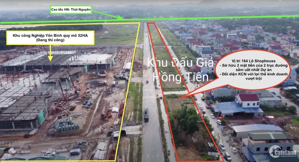 Bán Đất đấu giá Hồng Tiến-Thái Nguyên, Mặt ShopHouse Đẹp Nhất dự án