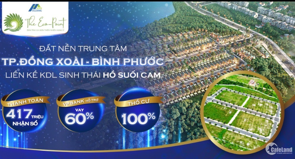 Đầu tư đất ở đâu, 560tr, sổ trao ngay, lời 20% lúc xuống cọc, ngay trung tâm tp