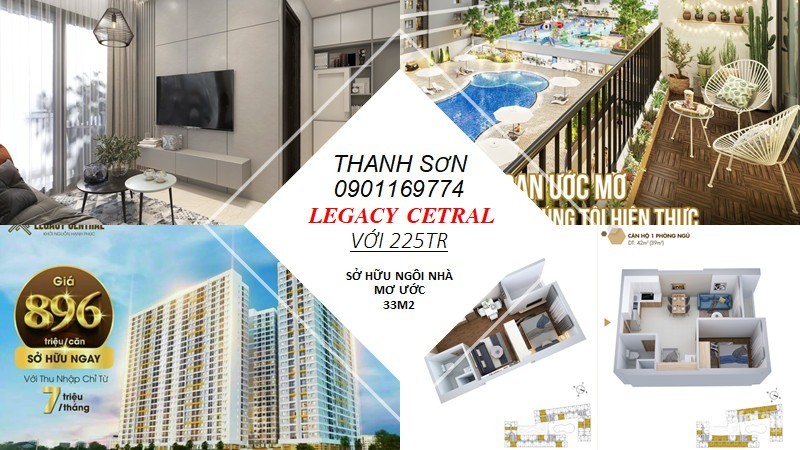 Chung cư Legacy Central 35m² 1PN giá chỉ 850tr/căn