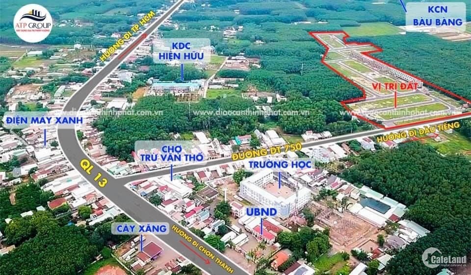Đất nền + nhà phố Bàu Bàng mặt tiền đường ĐT 750, cách QL13 chỉ 200m