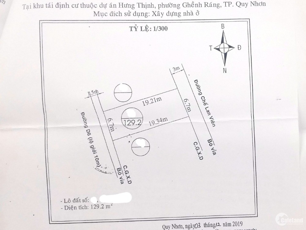 Bán lô đất 2 mặt tiền đường Chế Lan Viên, tp Quy Nhơn