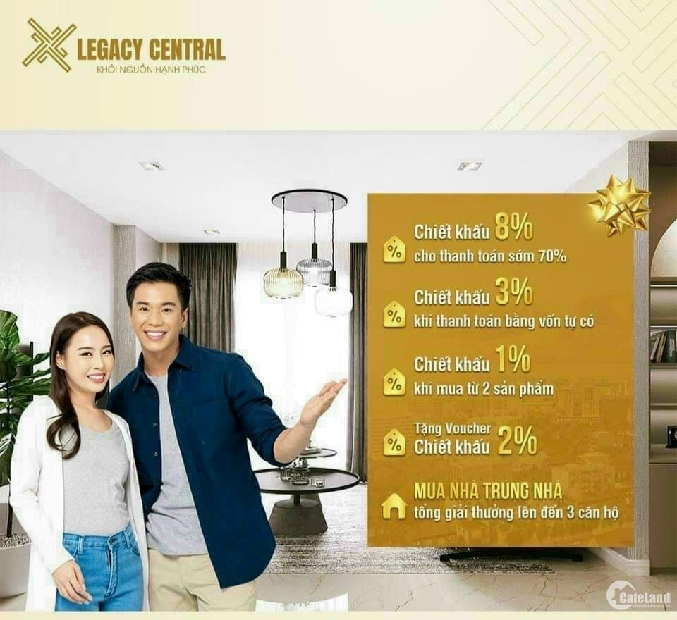 Chỉ cần thanh toán 225 triệu là sở hữu ngay căn hộ mơ ước tại Legacy Central