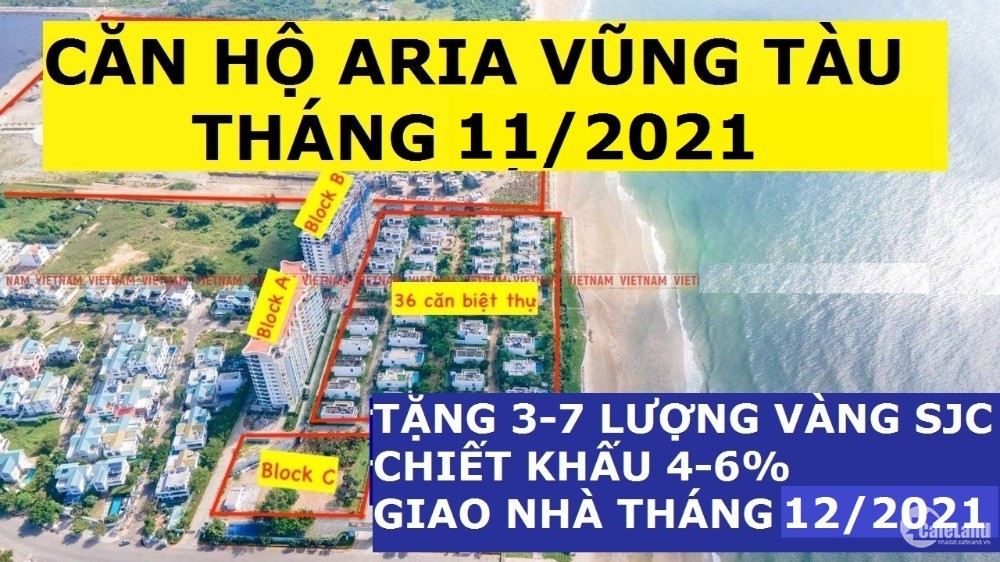 Aria Vũng Tàu Căn 2PN-87m2, View Núi, Chiết khấu 420 Triệu Giá 2.2 tỷ, Giao Quý