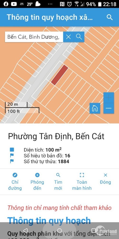 Đất thổ cư 100m2 kế bên UBND phường Tân Định