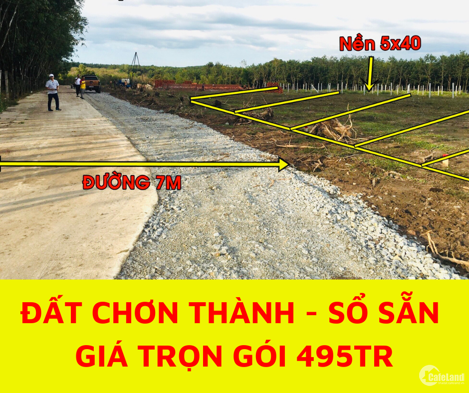 Bán đất nền huyện Chơn Thành sổ hồng riêng, giá từ 359tr