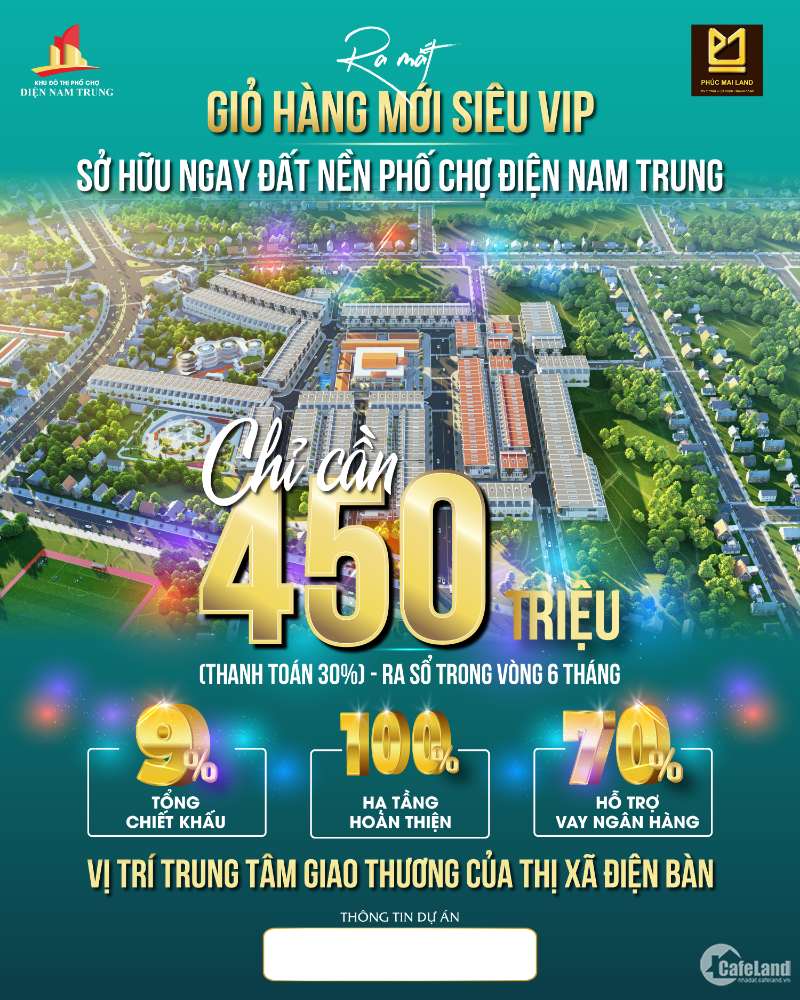 Chỉ 450tr/30%. Sở hữu đất nền phố chợ Nam Đà Nẵng.