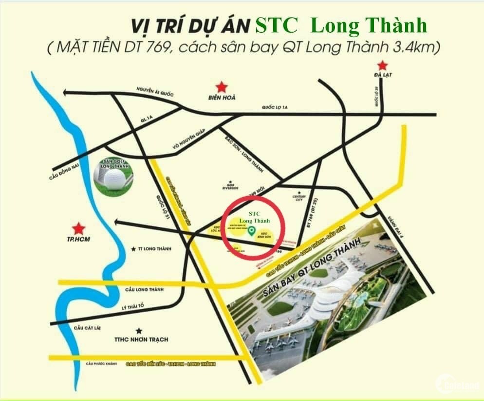 Bán đất 100m thổ cư cạnh khu Tái định cư Sân Bay Long Thành, TT 400tr kí HĐ ngay