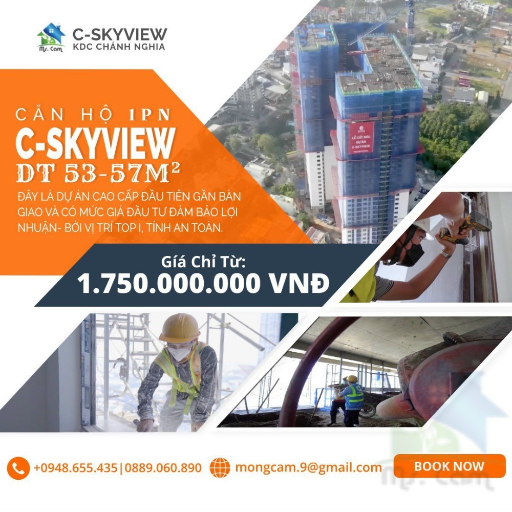 Hot C Skyview gần nhận nhà - cần 520tr sở hữu ngay 2PN - miễn lãi 2 năm
