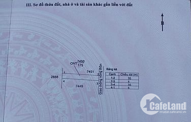 Cần bán đất thổ cư gần chợ Phước Vân, Cần Đước LA, 5x35m,Sổ hồng riêng